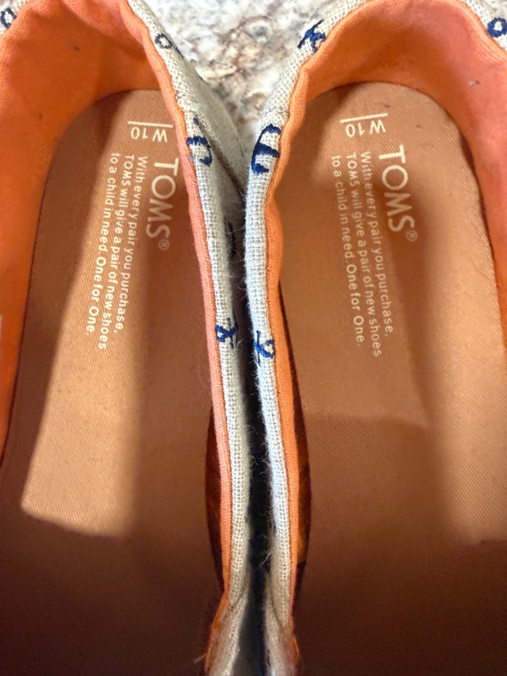 Toms Classic Anchor Nautical Flat Slip-On Canvas Shoes Women’s Size 8.5 - Picture 8 of 11